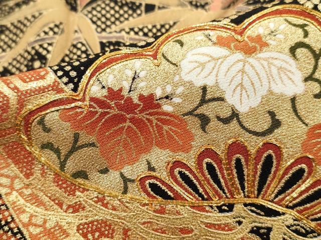 平和屋着物■豪華黒留袖　駒刺繍　束ね熨斗花文　松竹梅　金彩　正絹　逸品　DABG4817qa