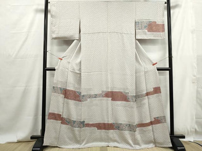 平和屋着物■訪問着　刺繍　絞り　エ霞文　金彩　正絹　逸品　DABG4818qa