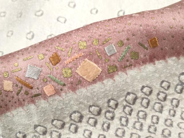 平和屋着物■訪問着　刺繍　絞り　エ霞文　金彩　正絹　逸品　DABG4818qa