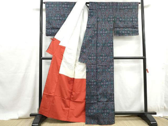 平和屋着物■本場大島紬　花菱文　正絹　逸品　DABG4819qa
