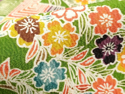 平和屋着物■豪華振袖　型染　飛鶴花文　松竹梅　鬼しぼ縮緬　正絹　逸品　DABG4830qa