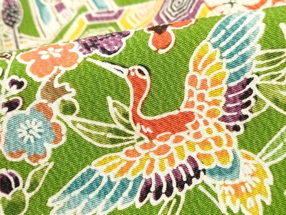 平和屋着物■豪華振袖　型染　飛鶴花文　松竹梅　鬼しぼ縮緬　正絹　逸品　DABG4830qa