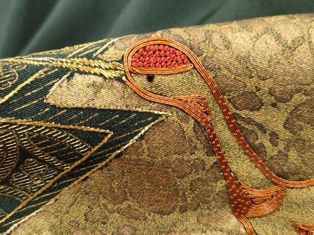 平和屋着物■中国三大刺繍　スワトウ刺繍　汕頭刺繍　相良刺繍　駒刺繍　色留袖　流水飛鶴花文　金彩　正絹　逸品　DABG4837qa