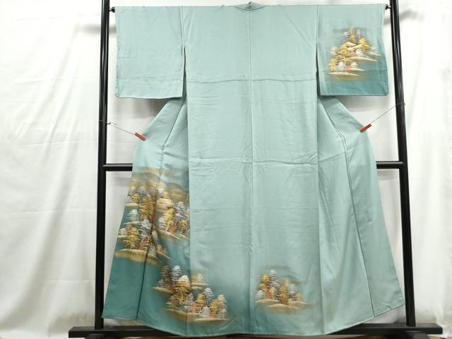 平和屋着物■訪問着　作家物　清水寺　樹林風景文　正絹　逸品　DABG4839qa