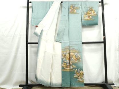 平和屋着物■訪問着　作家物　清水寺　樹林風景文　正絹　逸品　DABG4839qa
