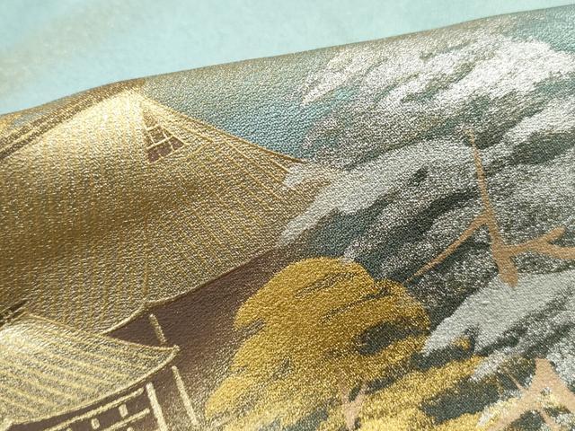 平和屋着物■訪問着　作家物　清水寺　樹林風景文　正絹　逸品　DABG4839qa