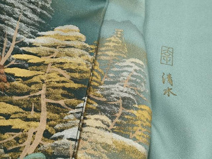 平和屋着物■訪問着　作家物　清水寺　樹林風景文　正絹　逸品　DABG4839qa