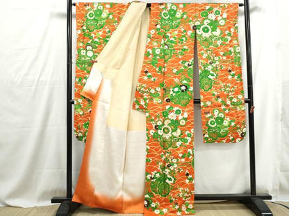 平和屋着物■豪華振袖　駒刺繍　花車文　金彩　正絹　逸品　DABG4841qa
