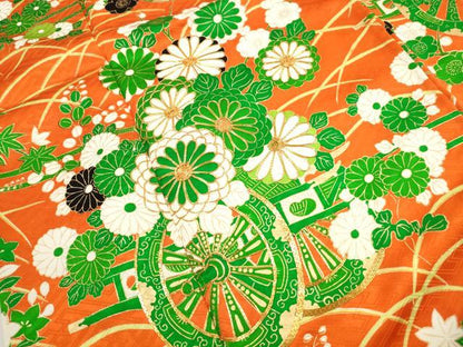 平和屋着物■豪華振袖　駒刺繍　花車文　金彩　正絹　逸品　DABG4841qa