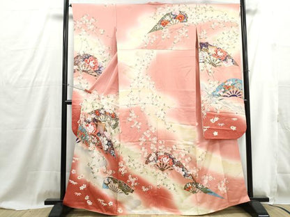 平和屋着物■豪華振袖　駒刺繍　御所車花文　暈し染め　金彩　正絹　逸品　DABG4853qa
