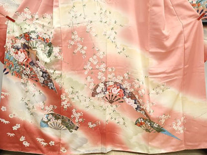 平和屋着物■豪華振袖　駒刺繍　御所車花文　暈し染め　金彩　正絹　逸品　DABG4853qa