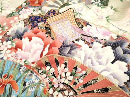 平和屋着物■豪華振袖　駒刺繍　御所車花文　暈し染め　金彩　正絹　逸品　DABG4853qa