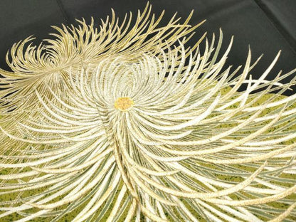 平和屋着物■豪華色留袖黒留袖　駒刺繍　乱菊　金彩　正絹　逸品　DABG4856qa
