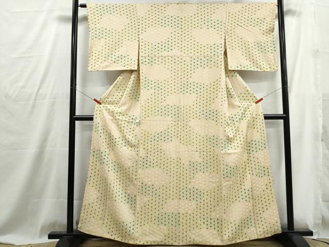 平和屋着物■上質な小紋　総絞り　麻の葉文様　正絹　逸品　DABG4857qa