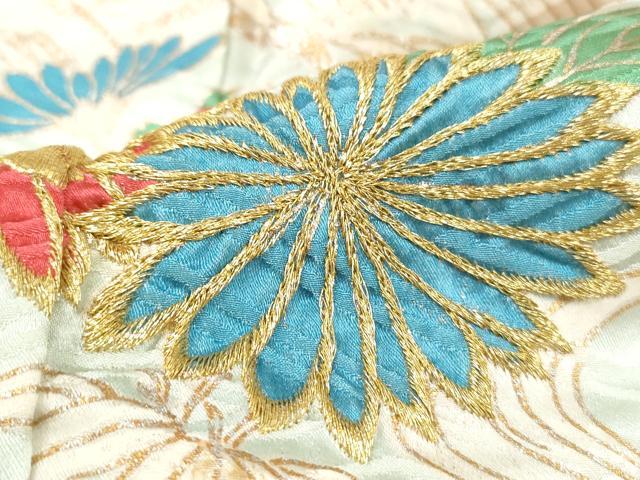 平和屋着物■豪華振袖　絞り　刺繍　流水花文　松竹梅　金糸　銀彩　正絹　逸品　DABG4866qa