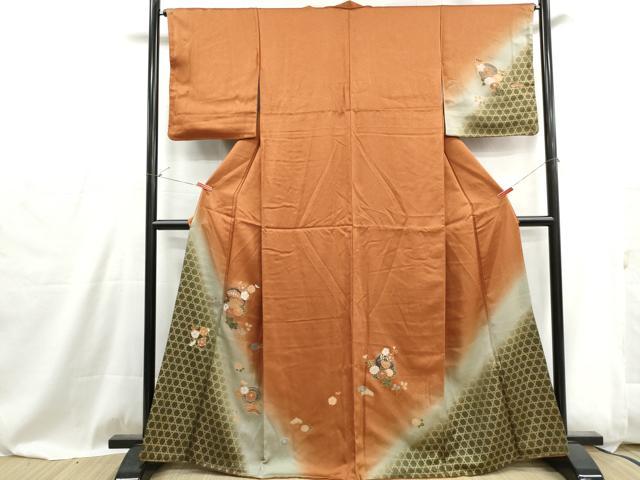 平和屋着物■訪問着　花松丸文　暈し染め　金彩　正絹　逸品　DABG4871qa