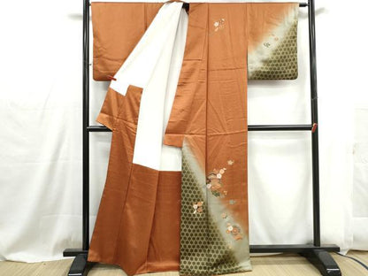 平和屋着物■訪問着　花松丸文　暈し染め　金彩　正絹　逸品　DABG4871qa