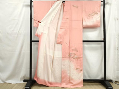 平和屋着物■訪問着　駒刺繍　地紙花文　暈し染め　金彩　正絹　逸品　DABG4884qa