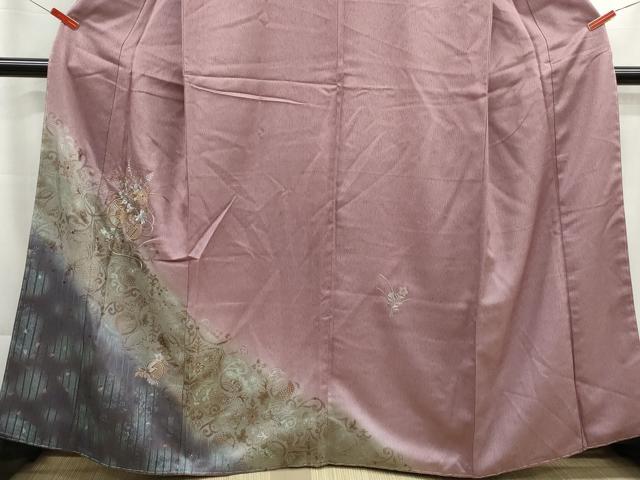平和屋着物■中国三大刺繍　スワトウ刺繍　汕頭刺繍　駒刺繍　色留袖　唐草花鼓文　暈し染め　金糸　正絹　逸品　DABG4900qa