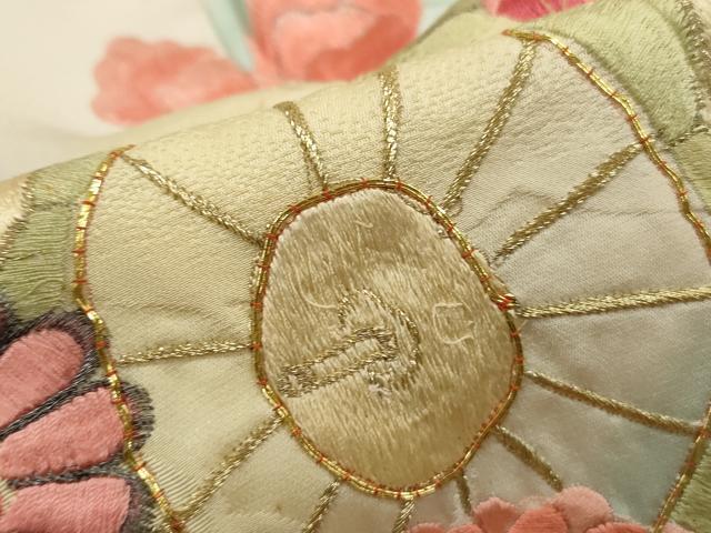 平和屋着物■小振袖　二尺袖　総刺繍　駒刺繍　花車文　暈し染め　金糸　正絹　逸品　DABG4907qa
