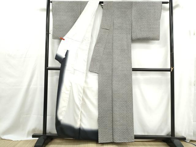 平和屋着物■江戸小紋　幾何学文　黒地　正絹　逸品　DABG4911qa