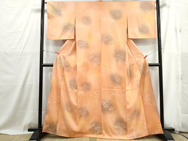 平和屋着物■上質な小紋　笹竹文　暈し染め　正絹　逸品　DABG4912yqa
