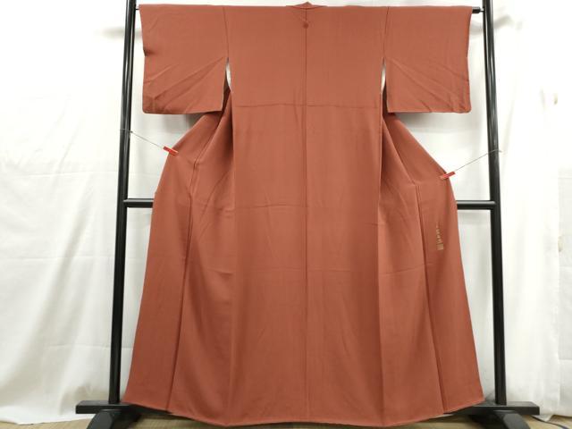 平和屋着物■上質な色無地　作家文　幻の染岩石染　紅鳶色　正絹　逸品　DABG4914qa