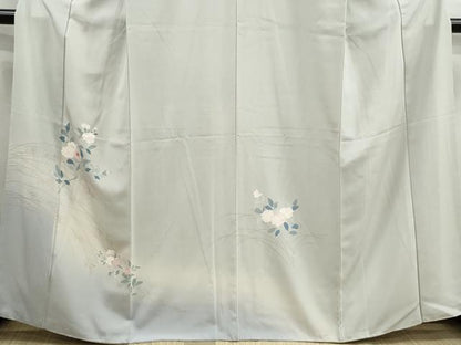 平和屋着物■中国三大刺繍　相良刺繍　訪問着　草花文　暈し染め　金彩　正絹　逸品　DABG4915qa