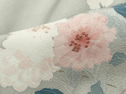 平和屋着物■中国三大刺繍　相良刺繍　訪問着　草花文　暈し染め　金彩　正絹　逸品　DABG4915qa