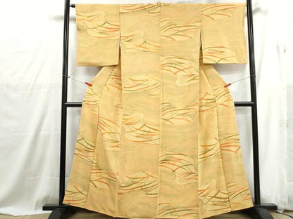 平和屋着物■上質な小紋　型染め　流水文　正絹　逸品　DABG4917qa