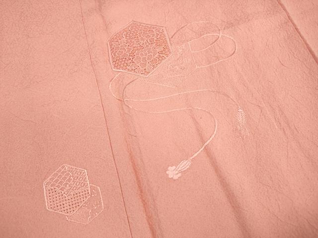 平和屋着物■中国三大刺繍　スワトウ刺繍　汕頭刺繍　総刺繍　訪問着　亀甲花地紋　東雲色　正絹　逸品　DABG4918qa