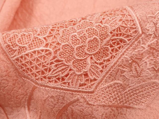 平和屋着物■中国三大刺繍　スワトウ刺繍　汕頭刺繍　総刺繍　訪問着　亀甲花地紋　東雲色　正絹　逸品　DABG4918qa