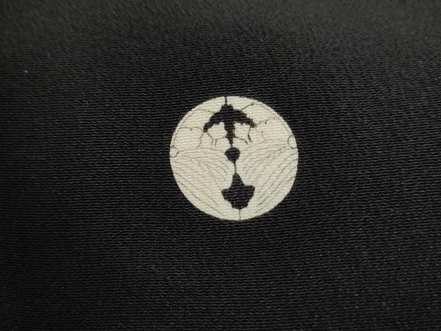 平和屋着物■豪華黒留袖　駒刺繍　扇面飛鶴浜松文　暈し染め　金彩　正絹　逸品　DABG4922qa