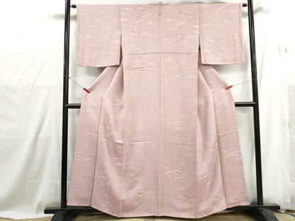 平和屋着物■上質な色無地　立波地紋　淡紅藤色　正絹　逸品　DABG4932qa