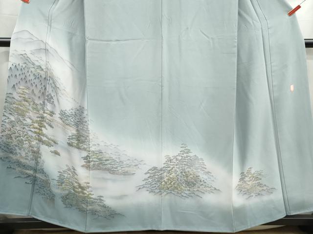 平和屋着物■訪問着　作家物　風景樹林文　暈し染め　金彩　正絹　逸品　DABG4934qa