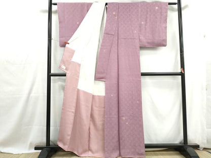 平和屋着物■金彩友禅作家　堤順三　小紋　霞花文　金銀彩　やまと金ラベル　正絹　逸品　DABG4937qa