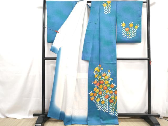 平和屋着物■訪問着　草花文　暈し染め　正絹　逸品　DABG4942qa