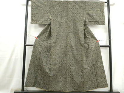 平和屋着物■上質な紬　天井花菱文　正絹　逸品　DABG4979qa