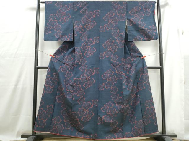 平和屋着物■上質な紬　梅尽くし　正絹　逸品　DABG4980qa
