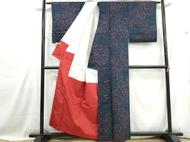 平和屋着物■上質な紬　梅尽くし　正絹　逸品　DABG4980qa