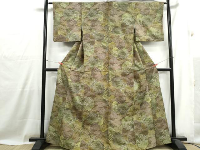 平和屋着物■本場染大島紬　切嵌花文　正絹　逸品　DABG4983qa