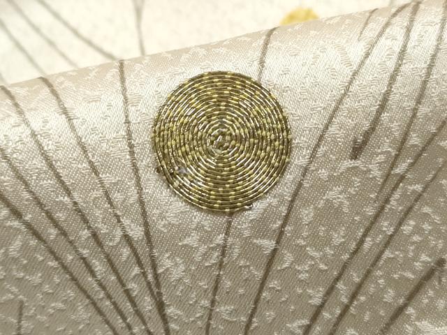 平和屋着物■上質な小紋　駒刺繍　草葉文　正絹　逸品　DABG4993qa