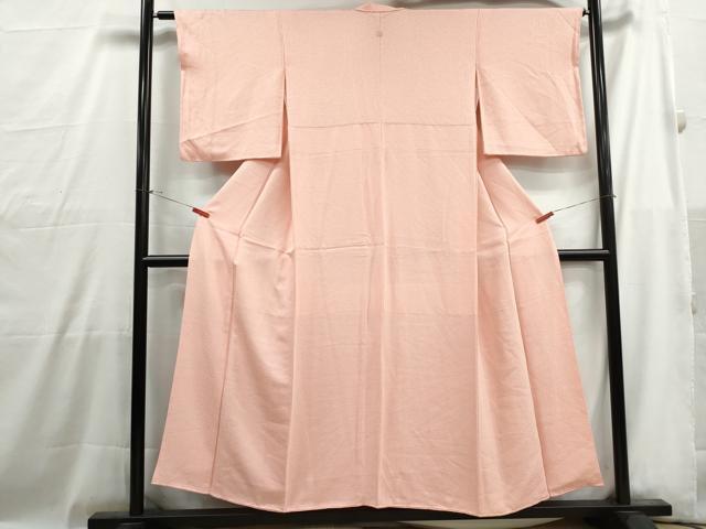 平和屋着物■上質な色無地　霞地紋　洗柿色　正絹　逸品　DABG4994qa