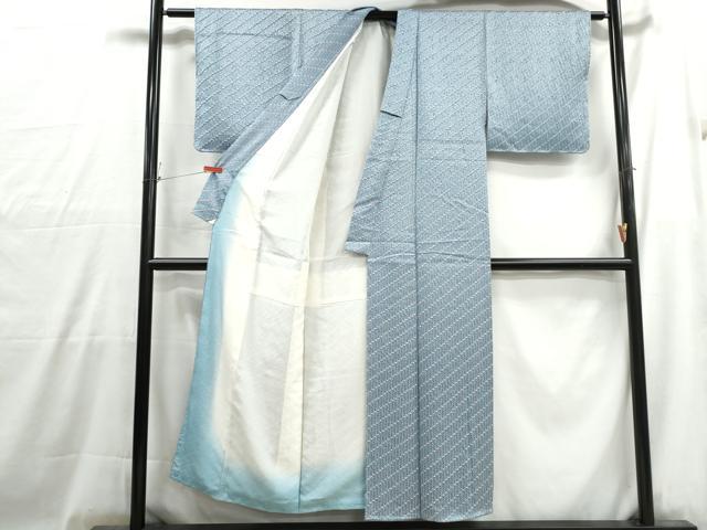 平和屋着物■上質な小紋　斜縞　正絹　逸品　DABG4995qa