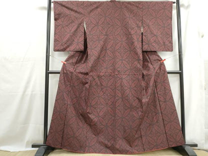 平和屋着物■本場大島紬　7マルキ　七宝花文　正絹　逸品　DABG4997qa