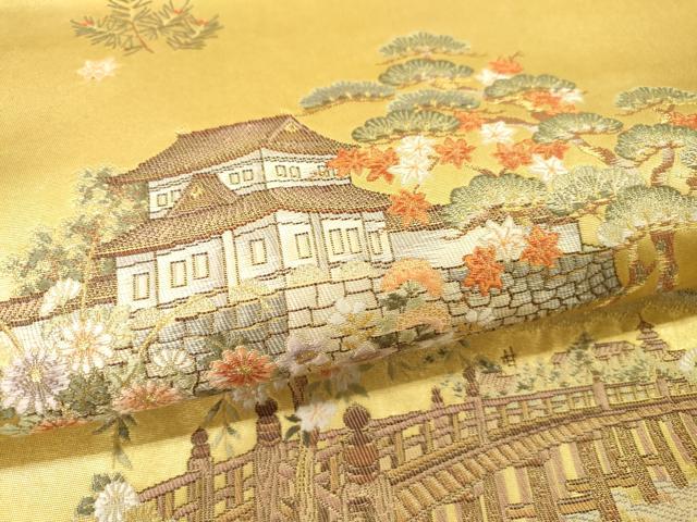 平和屋本店●六通柄袋帯　京洛絵文　本金箔　金泥箔　正絹　逸品　DABG5058fe
