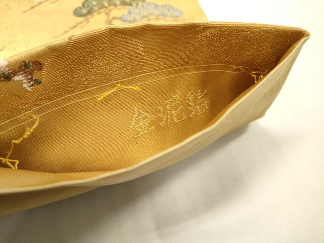 平和屋本店●六通柄袋帯　唐織　伊勢物語絵巻　本金箔　金泥箔　正絹　逸品　DABG5068fe