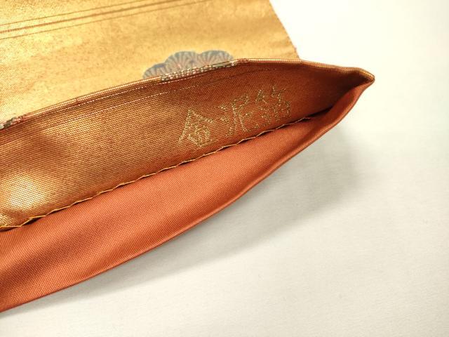 平和屋本店●太鼓柄袋帯　唐織　鴛鴦秋草絵巻　本金箔　金泥箔　正絹　逸品　DABG5070fe