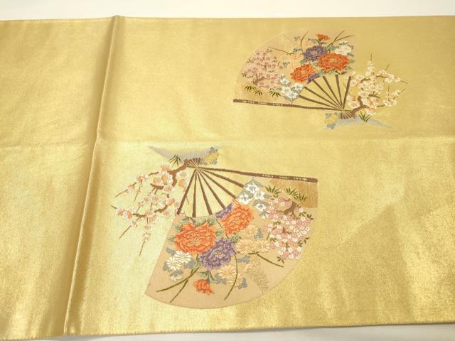 平和屋本店●太鼓柄袋帯　源氏物語シリーズ　檜扇王朝文　本金箔　金泥箔　正絹　逸品　DABG5081fe