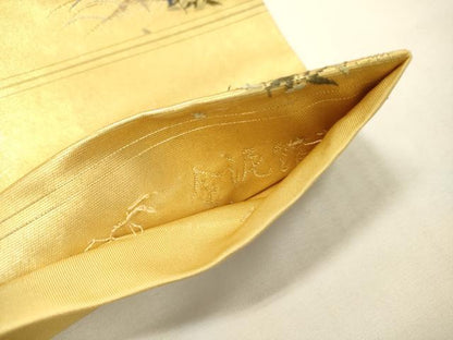 平和屋本店●六通柄袋帯　唐織　春日の里絵文　本金箔　金泥箔　正絹　逸品　DABG5082fe